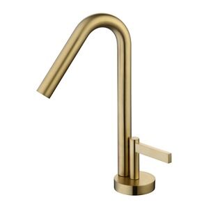 YZZY Brushed Gold Bathroom Sink Faucet Single Handle Single Hole Lavatory Vanity